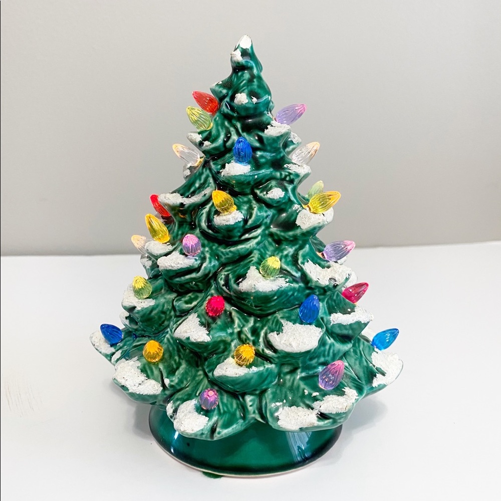 MINI 7 1/2" Ceramic Christmas Tree Flocked